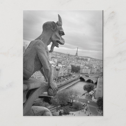 Notre Dame Gargoyle Postcard Postkarte (Vorderseite)