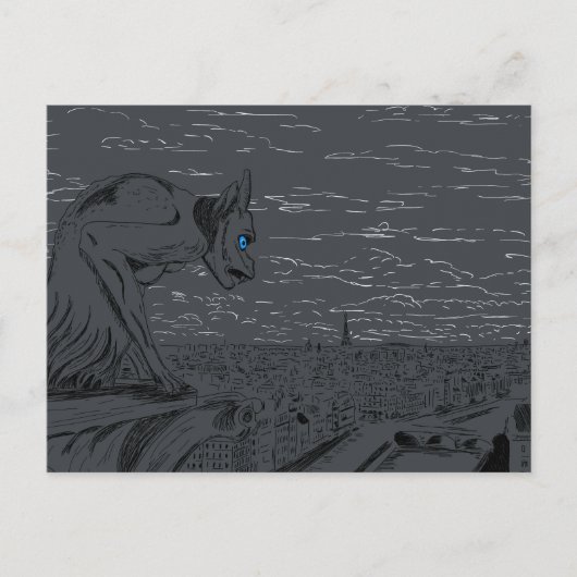 Notre Dame Gargoyle Postkarte (Vorderseite)