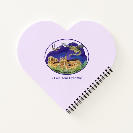 Notre Dame Heart Shaped Notebook - Dreams Notizblock (Rückseite)