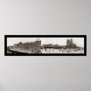 Notre Dame im Pariser Foto 1909 Poster