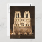 Notre Dame in der Nacht Postkarte (Vorne/Hinten)