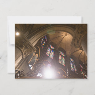 Notre Dame Interieur mit gestanztem Glas Postkarte