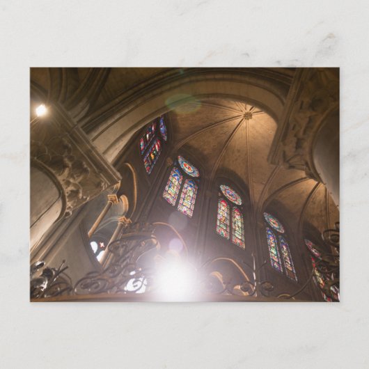 Notre Dame Interieur mit gestanztem Glas Postkarte (Vorderseite)