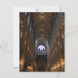 Notre Dame Interieur mit Rose Window, Paris Postkarte