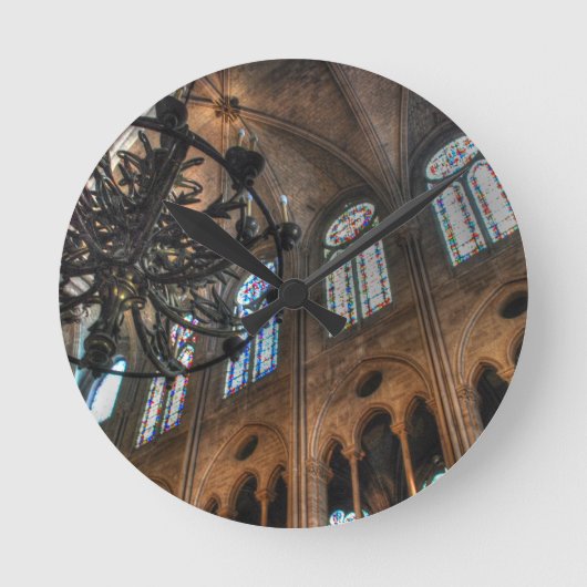 Notre Dame interior Runde Wanduhr (Vorderseite)