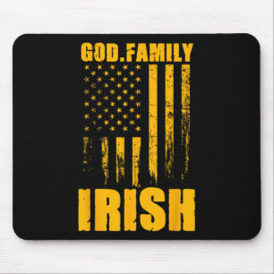 Notre Dame irisch Gott. Familie. Vintage-Flagge de Mousepad