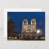Notre Dame Kathedrale am Abend, Paris Postkarte (Vorne/Hinten)