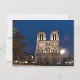 Notre Dame Kathedrale am Abend, Paris Postkarte