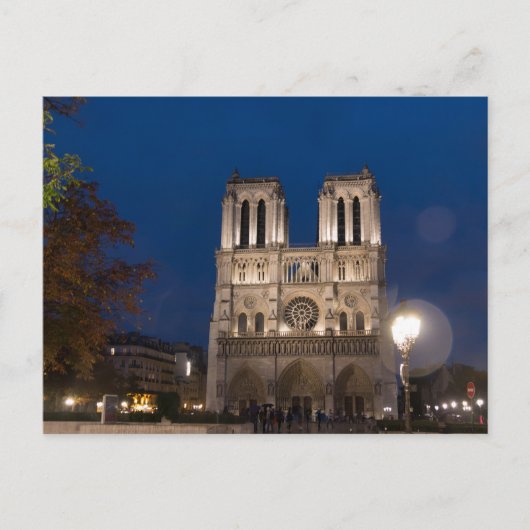Notre Dame Kathedrale am Abend, Paris Postkarte (Vorderseite)