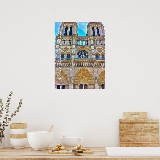Notre Dame Kathedrale Foto Abbildung. Poster (Küche)