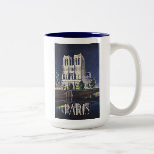 Notre-Dame-Kathedrale Paris Frankreich Vintage Zweifarbige Tasse