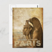 Notre Dame Kathedrale Paris, le Stryga Chimera Postkarte (Vorne/Hinten)