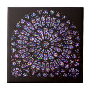 Notre-Dame-Kathedrale Paris Rosenfenster Fliese