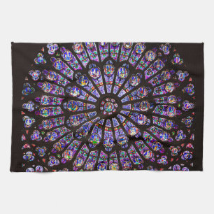 Notre-Dame-Kathedrale Paris Rosenfenster Geschirrtuch