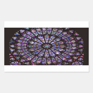 Notre-Dame-Kathedrale Paris Rosenfenster Rechteckiger Aufkleber