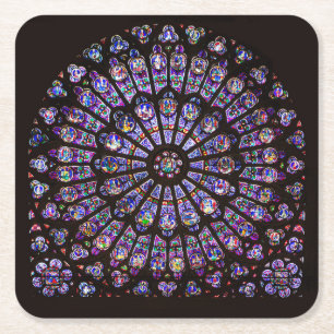 Notre-Dame-Kathedrale Paris Rosenfenster Rechteckiger Pappuntersetzer