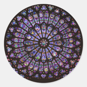 Notre-Dame-Kathedrale Paris Rosenfenster Runder Aufkleber