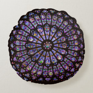 Notre-Dame-Kathedrale Paris Rosenfenster Rundes Kissen