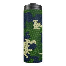 Notre Dame Navy & Gold Warrior Camo Printed  Thermosbecher