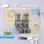 Notre Dame Paris Blue Blume Postcard Tissue Paper Seidenpapier (Handwerk)