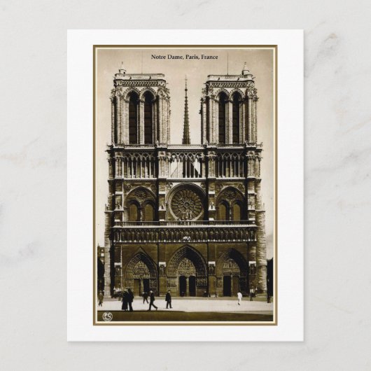 Notre Dame, Paris, Frankreich, Vintag Postkarte (Vorderseite)