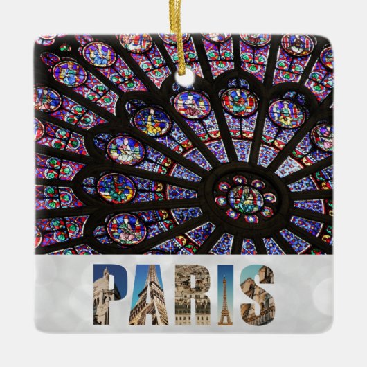 Notre Dame Paris Kathedrale Glasfenster Keramikornament (Vorderseite)