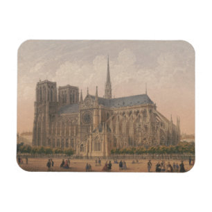 Notre Dame, Paris Lithografie von Charles Rivière Magnet