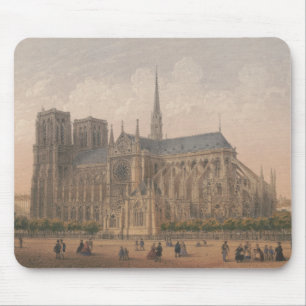 Notre Dame, Paris Lithograph von Charles Rivière Mousepad