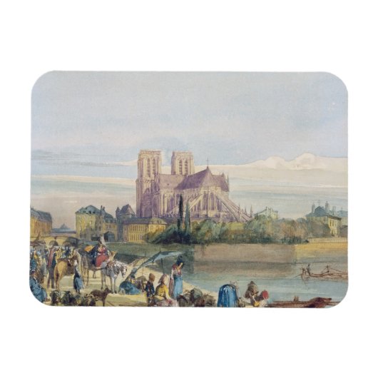 Notre Dame, Paris (ohne Papier) Magnet (Horizontal)
