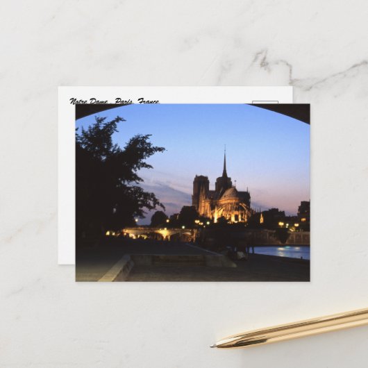 Notre Dame Paris Postcard Postkarte (Vorderseite/Rückseite Beispiel)