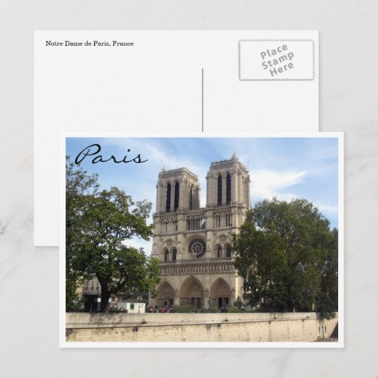 Notre dame paris postkarte (Vorne/Hinten)