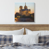 Notre Dame Paris Stretched Canvas Print Leinwanddruck (Insitu (Schlafzimmer))