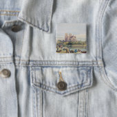 Notre Dame, Paris (w/c auf Papier) Button (Beispiel)