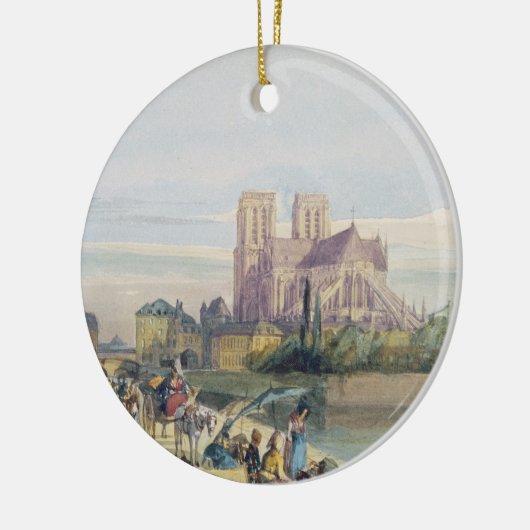 Notre Dame, Paris (w/c auf Papier) Keramik Ornament (Links)