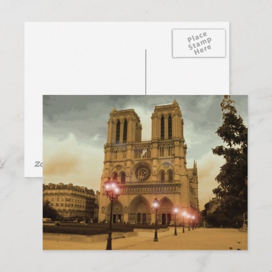 Notre Dame Postkarte (Vorne/Hinten)