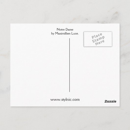 Notre Dame Postkarte (Rückseite)