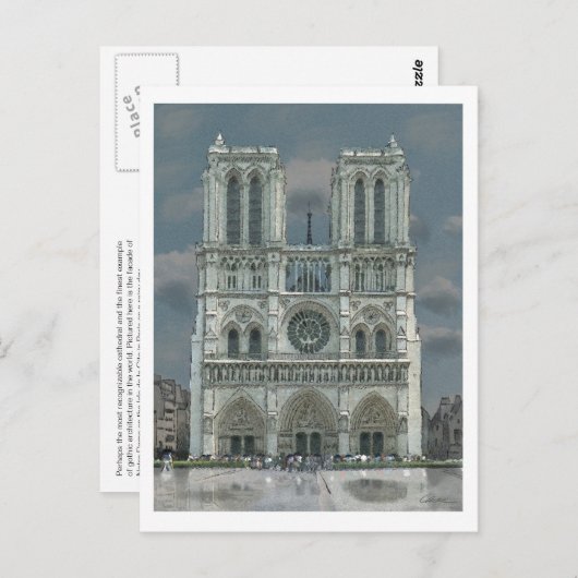 Notre Dame Postkarte (Vorne/Hinten)