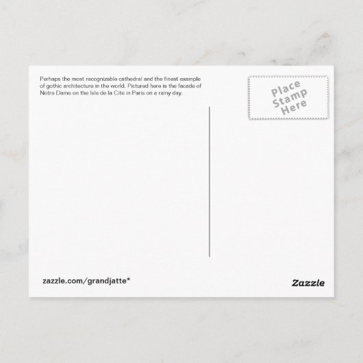 Notre Dame Postkarte (Rückseite)