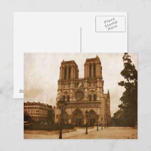 Notre Dame Postkarte (Vorne/Hinten)