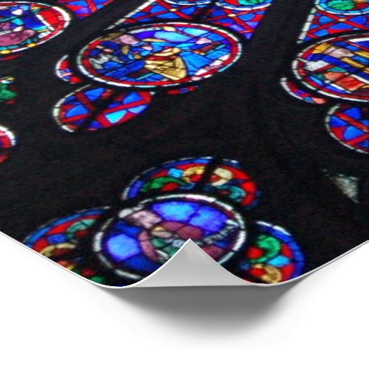Notre Dame Rose Window Poster (Ecke)