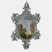 Notre Dame Schneeflocken Zinn-Ornament (Links)