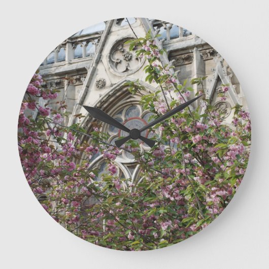 Notre Dame spring Große Wanduhr (Vorderseite)