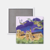 Notre Dame Square Magnet 2 Zoll (Vorderseite/Rückseite)