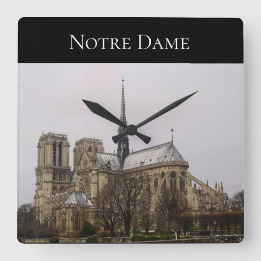 Notre Dame Square Wall Uhr (Vorderseite)