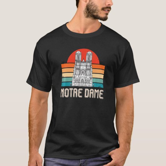 Notre Dame Sunrise in Paris Frankreich Kirche Cath T-Shirt (Vorderseite)