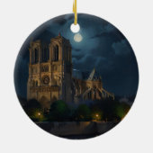 Notre Dame und Vollmond Art Keramik Ornament (Hinten)