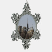 Notre Dame von Paris Schneeflocken Zinn-Ornament (Links)