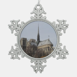 Notre Dame von Paris Schneeflocken Zinn-Ornament