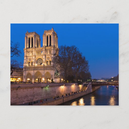 Notre Dame während der Dämmerungs-Postkarte Postkarte (Vorderseite)