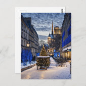 Notre Dame Winter Szene Postkarte (Vorne/Hinten)